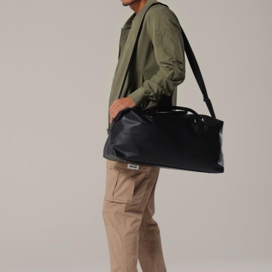 Men’s Black Weekender Bag, Personalised Travel Holdall