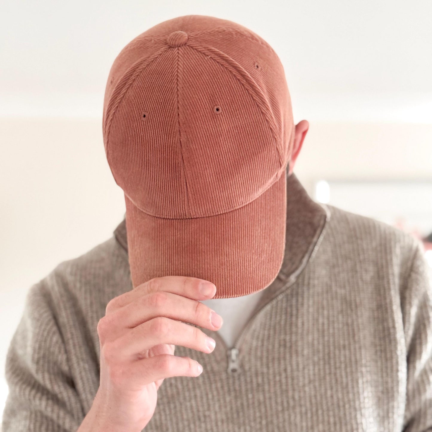 Organic Cotton Corduroy Baseball Cap, Sustainable Unisex Hat, Gift for Him or Her