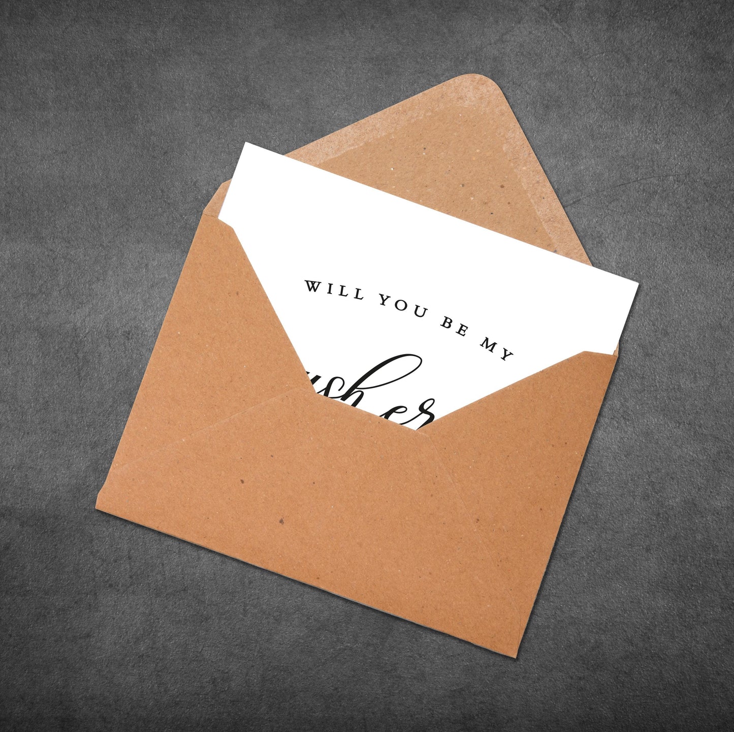 Will You Be My Usher Card: Elegant Groomsman Proposal, Bow Tie Design