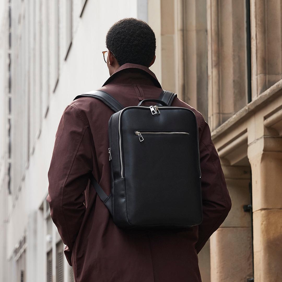 Tailored Luxe Backpack, Personalised Unisex Bag, Luxury Work or Travel Gift