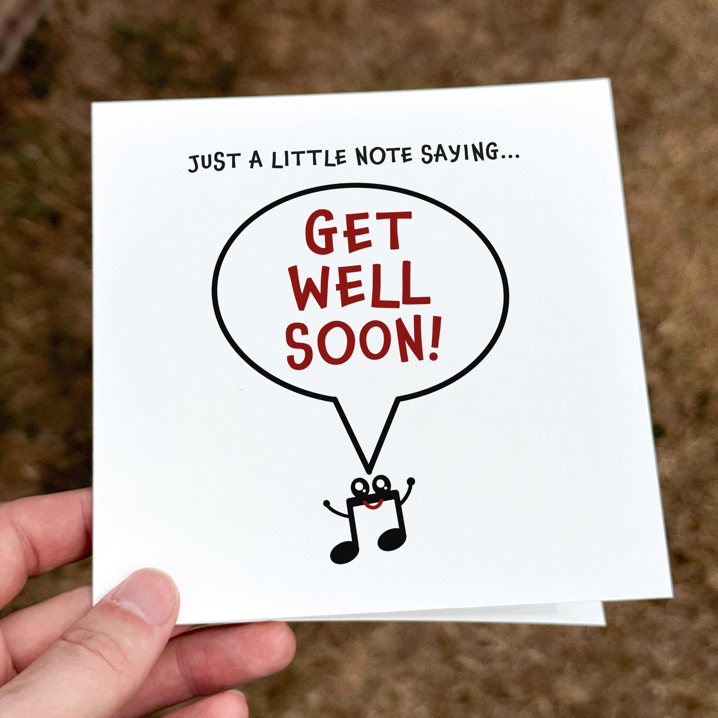 Funny Get Well Soon Card: Musical Note Cheer Up Card