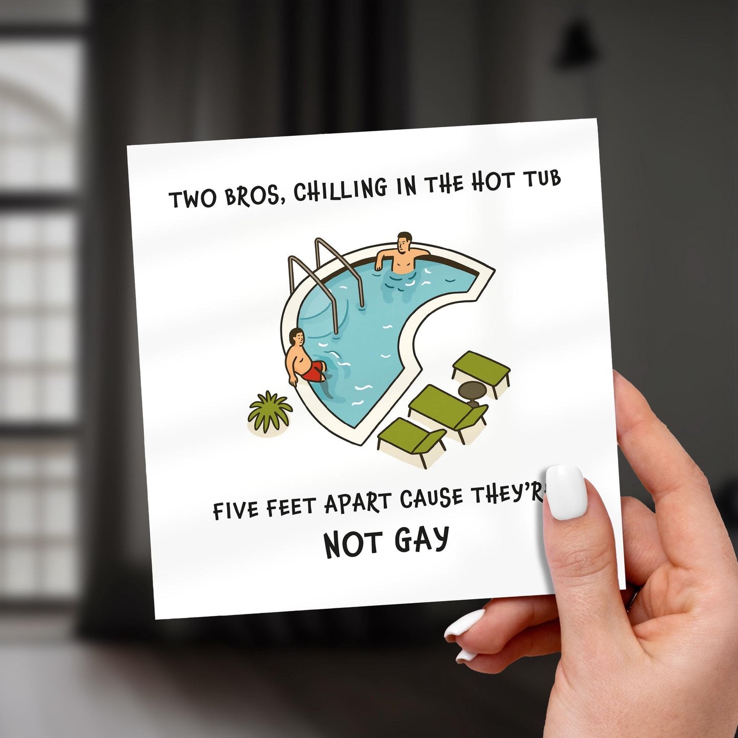 Funny Meme Card: Two Bros Chilling - Viral Internet Humor