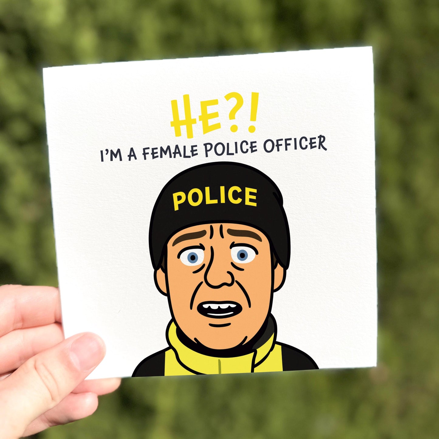 Funny Female Police Officer Meme Birthday Card: Viral Internet Humor