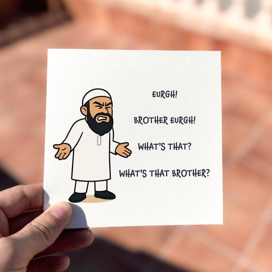 Funny 'Eurgh Brother' Meme Birthday Card: Viral Internet Joke