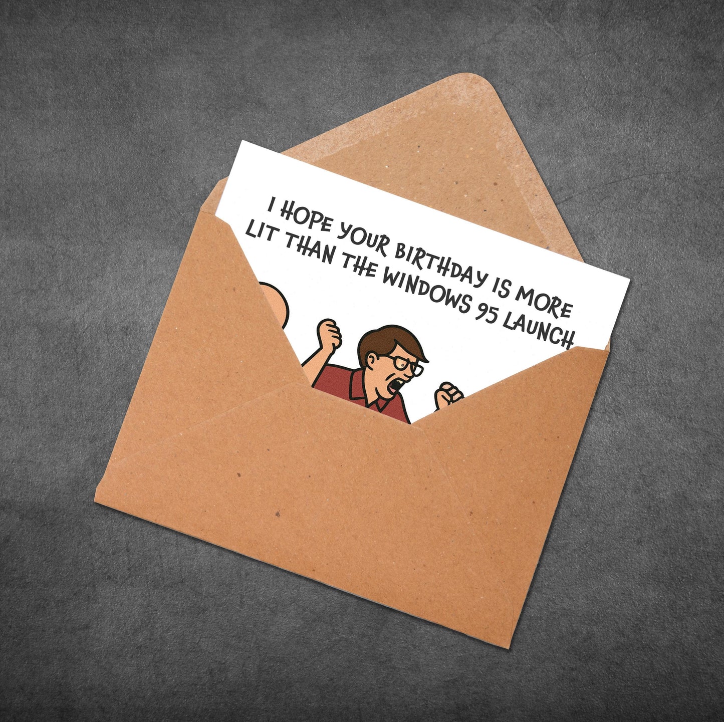 Funny Windows 95 Birthday Card: 90s Tech Nostalgia