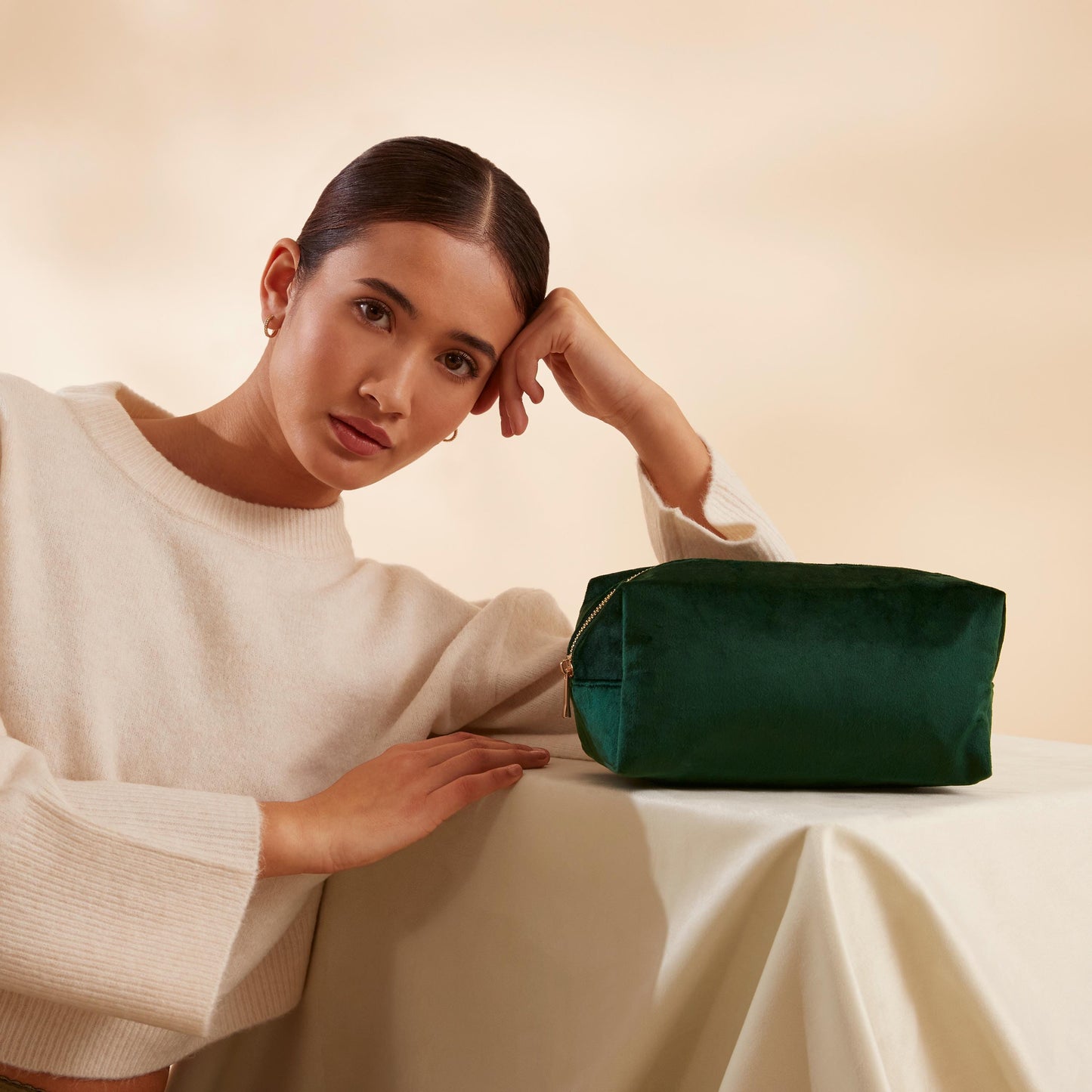 Velvet Toiletry Bag, Personalised Accessory Case, Luxury Gift for Her