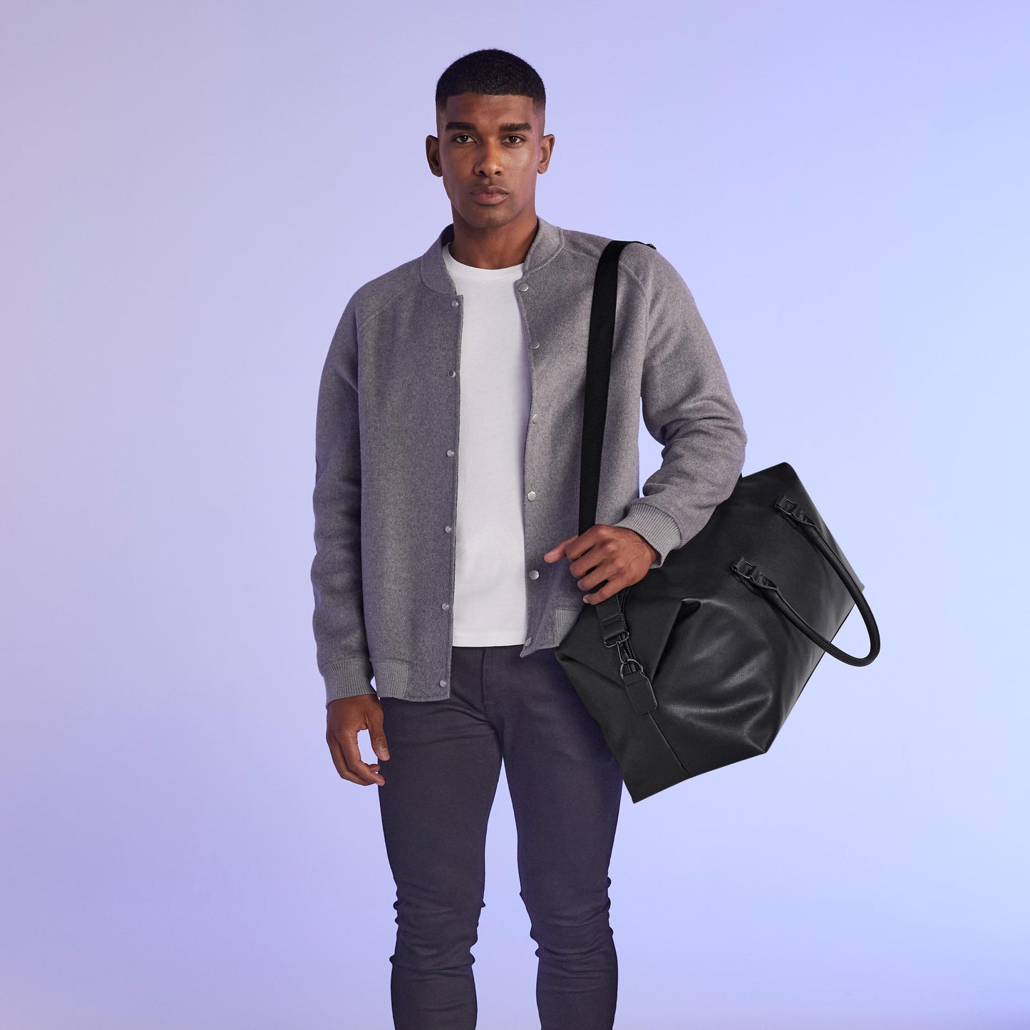 Men’s Black Weekender Bag, Personalised Travel Holdall