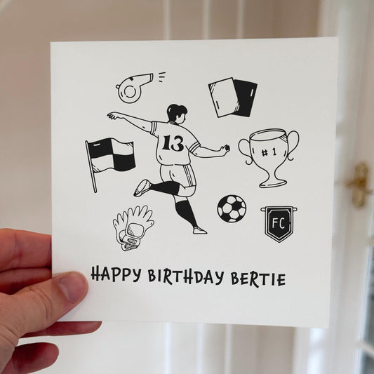 Personalized Football Birthday Card for Son: Funny Teen Boy Card