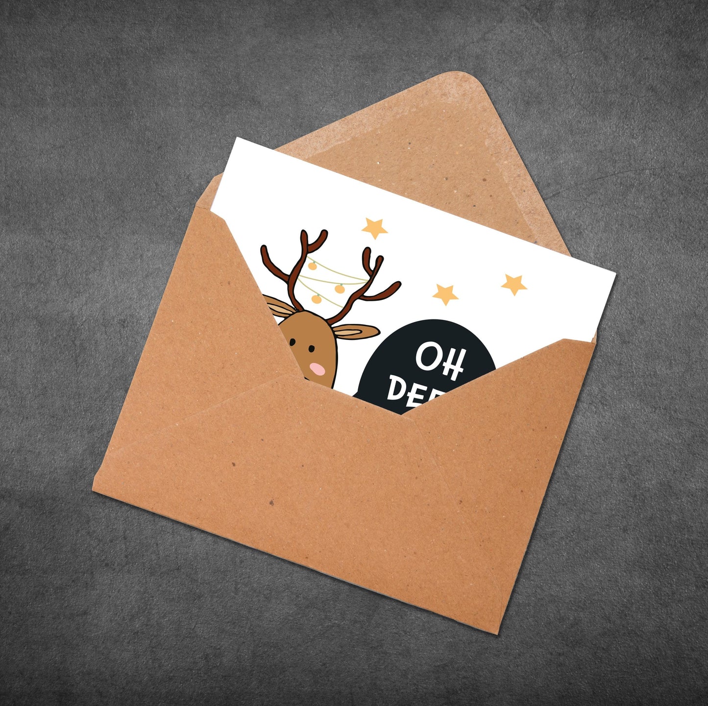 Funny Reindeer Christmas Card: Oh Deer What a Year