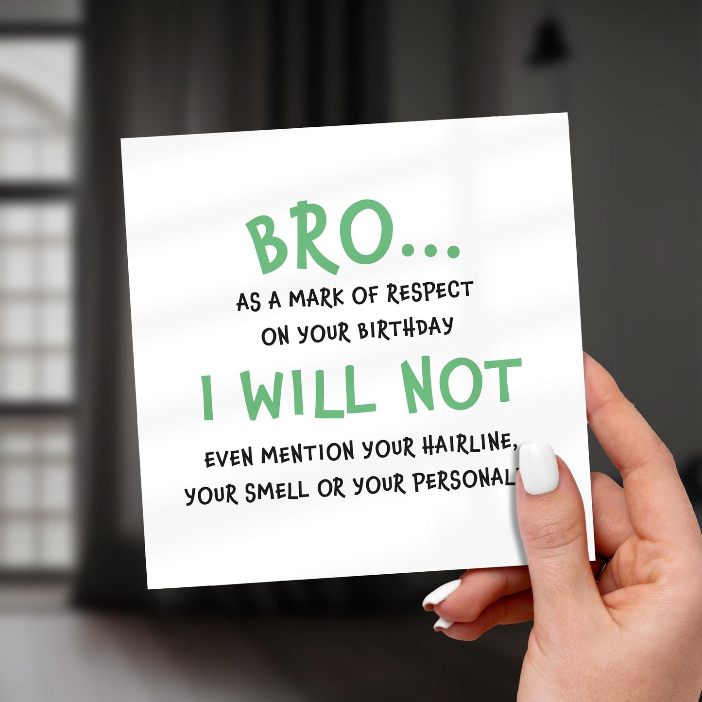 Funny Sarcastic Birthday Card for Brother: Hairline Banter