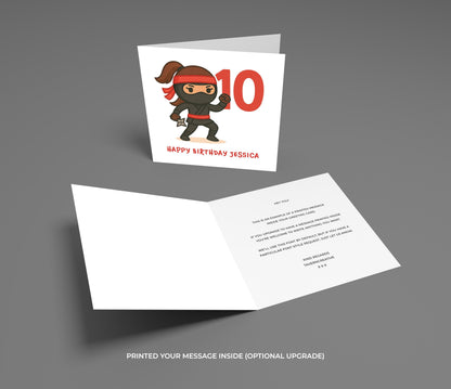Birthday card with a cartoon character and text on a gray background
