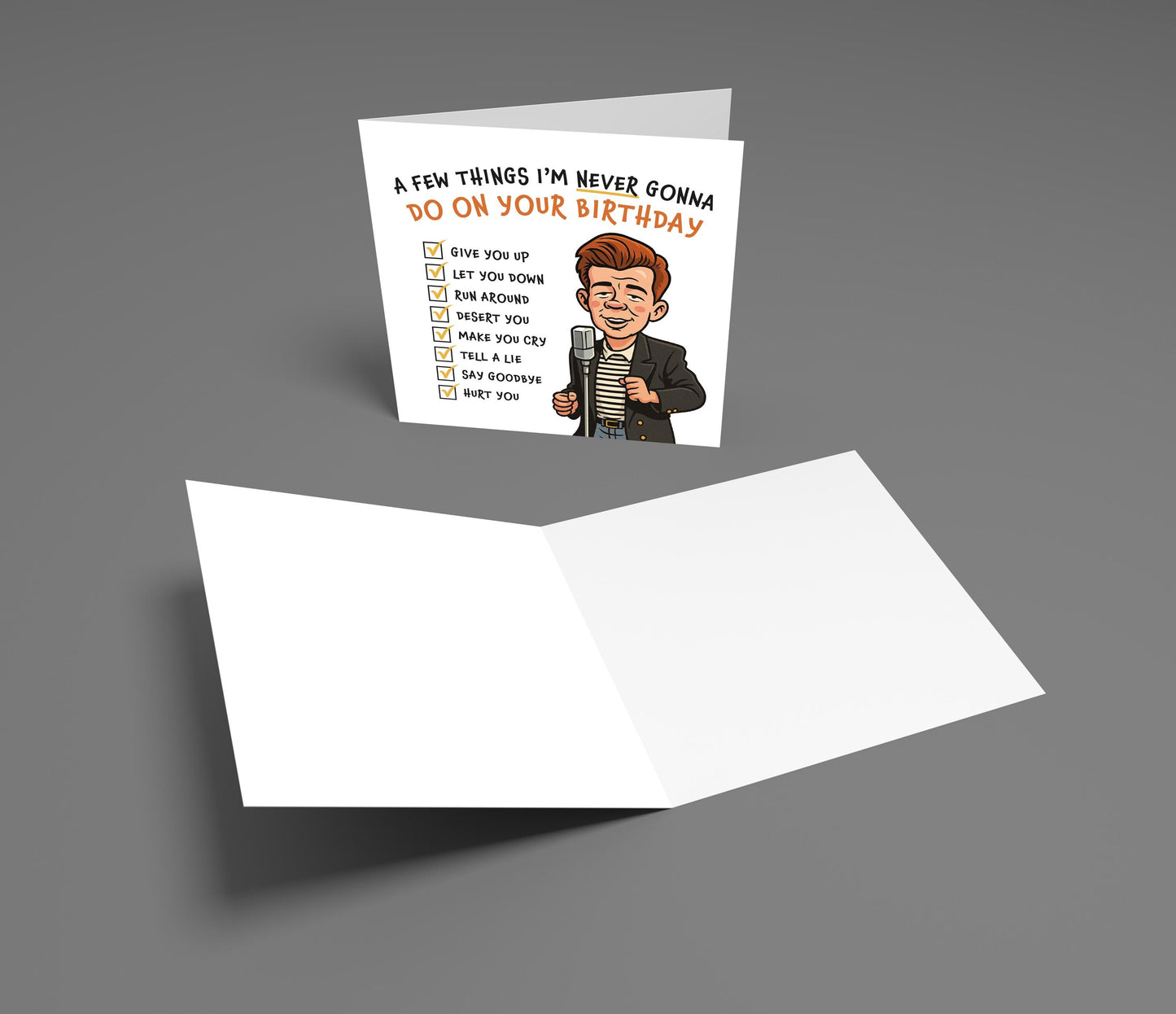Rickroll Birthday Card: Funny 80s Meme Card