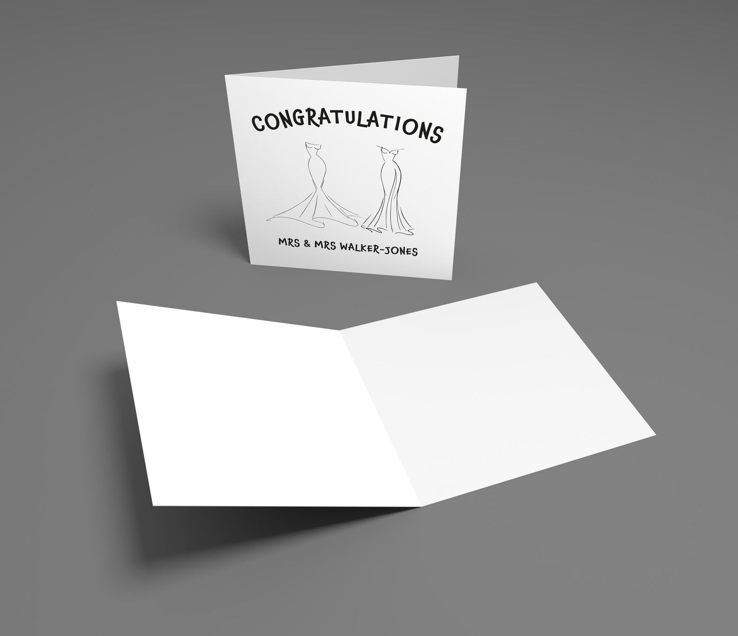 Personalized Mrs and Mrs Wedding Card: Two Brides, LGBTQ+ Congratulations