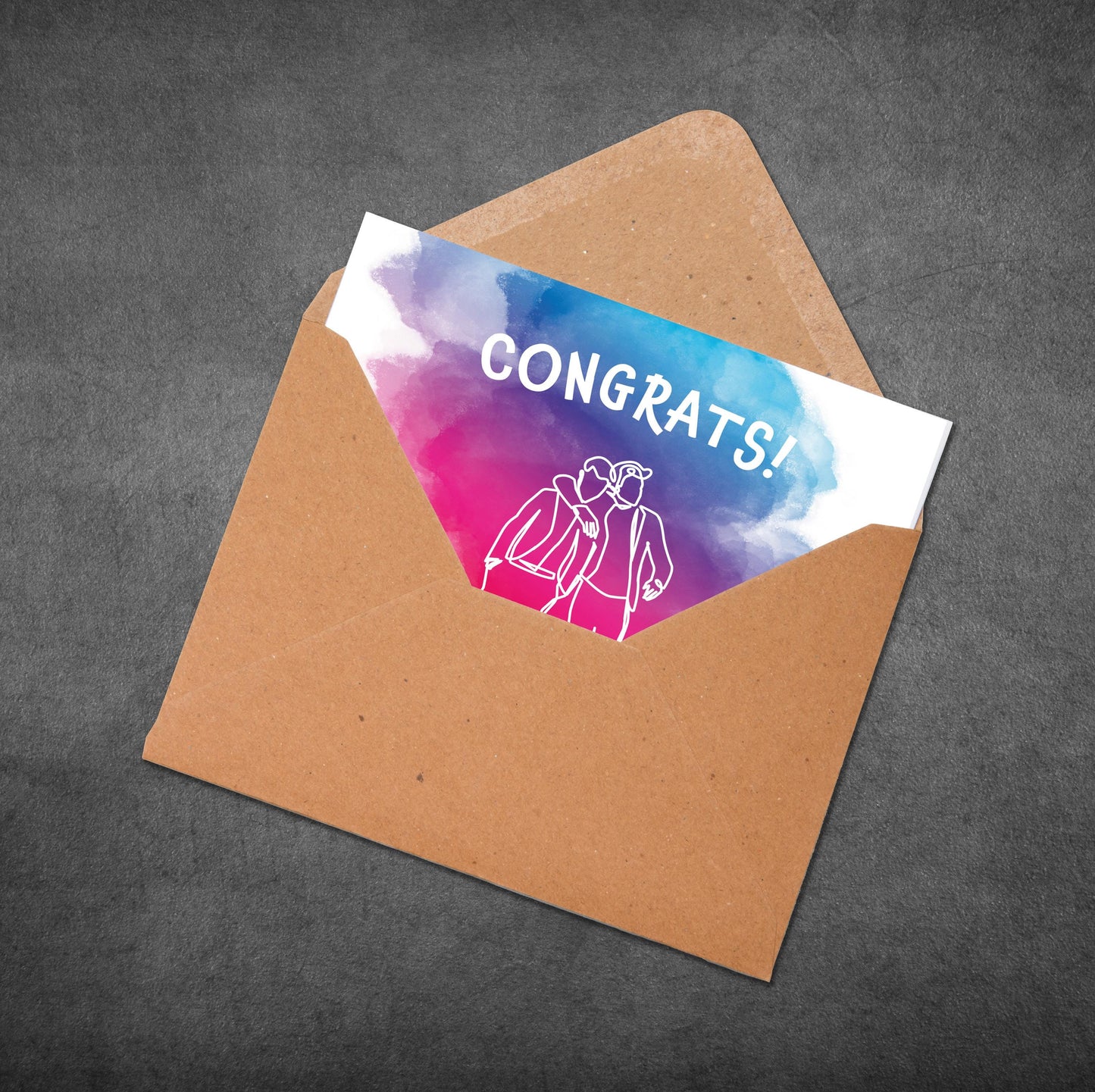 Funny Gay Wedding Card: Rainbow LGBTQ Congratulations