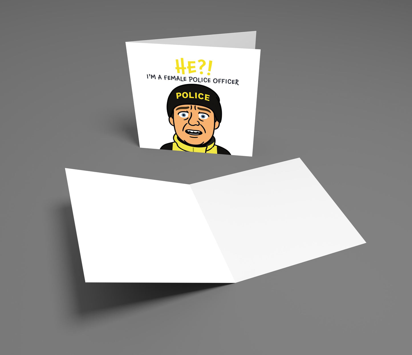 Funny Female Police Officer Meme Birthday Card: Viral Internet Humor