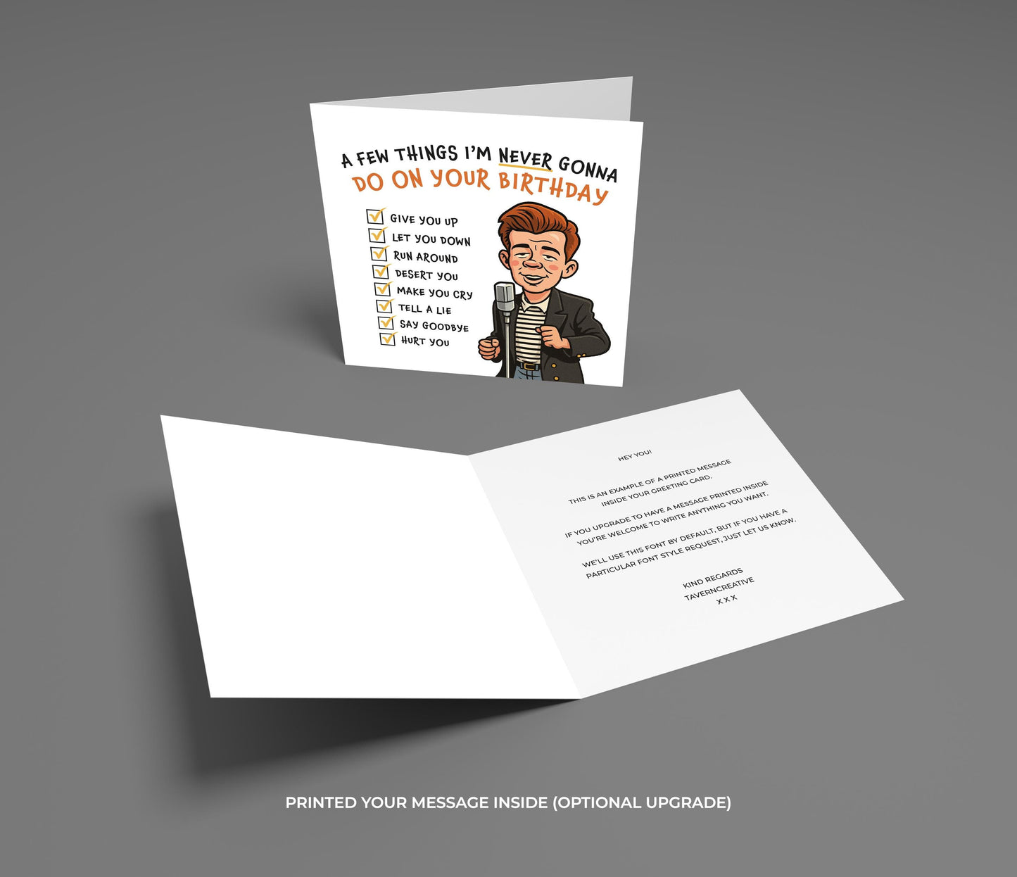 Rickroll Birthday Card: Funny 80s Meme Card