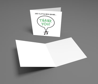 Greeting card with 'Thank you!' message on a gray background