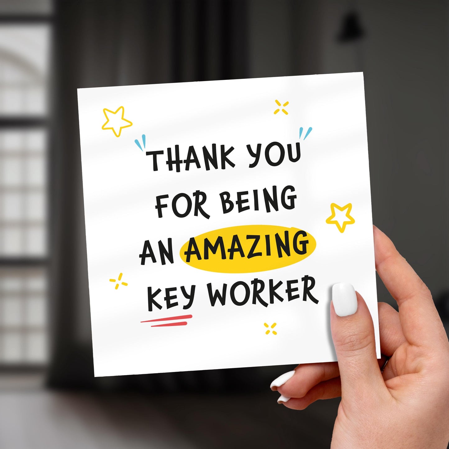 Nursery Key Worker Thank You Card: Preschool Staff Appreciation
