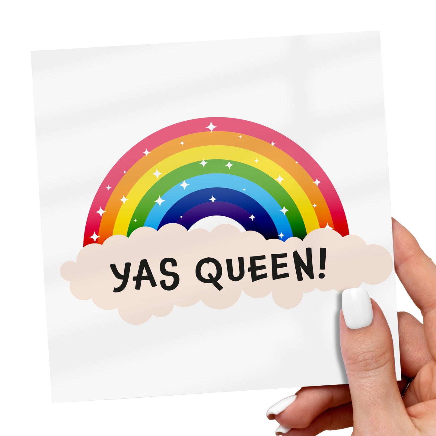 Funny Yas Queen Birthday Card: Rainbow Pride LGBTQ+ Celebration