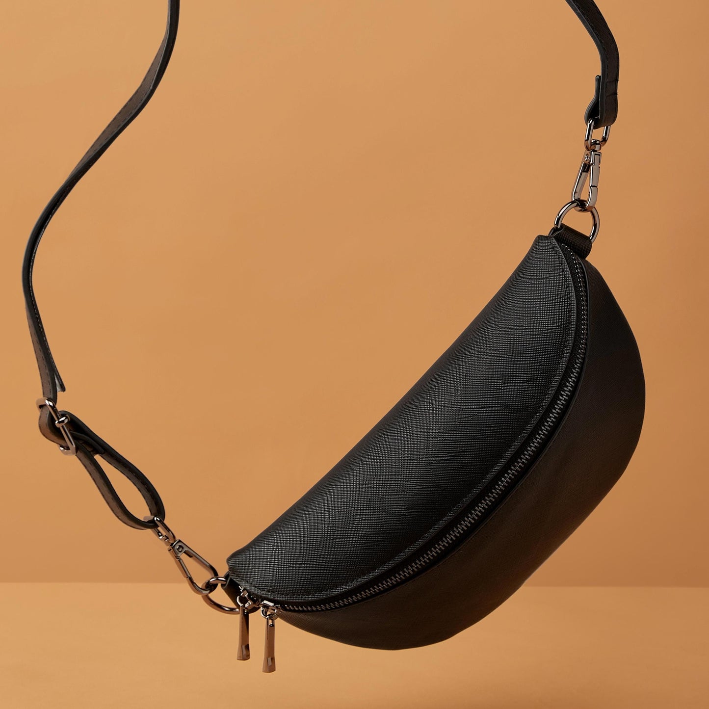 Black Cross Body Bag, Personalised Men’s Bag, Stylish Gift for Him