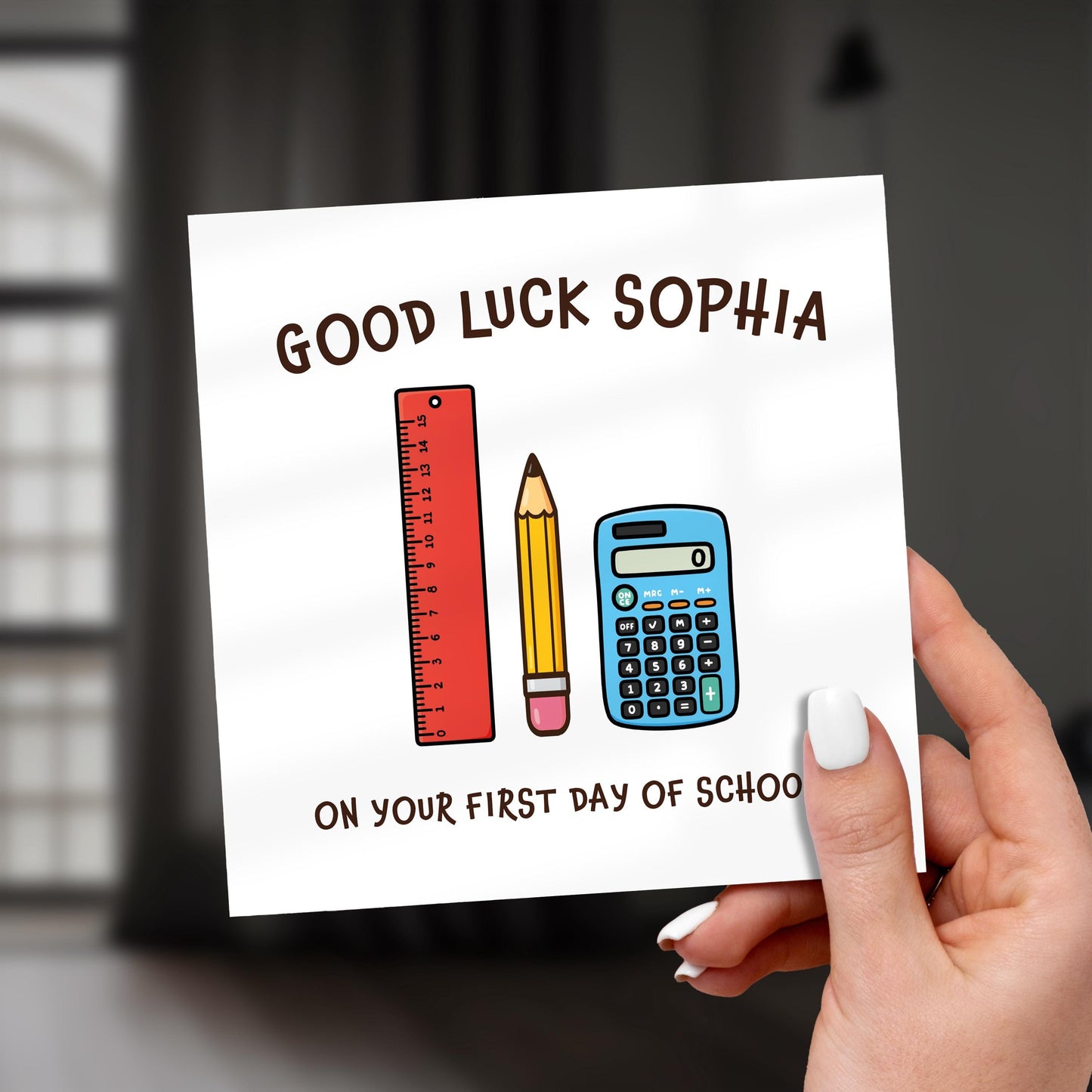 Personalized First Day of School Card: Good Luck Stationery Design
