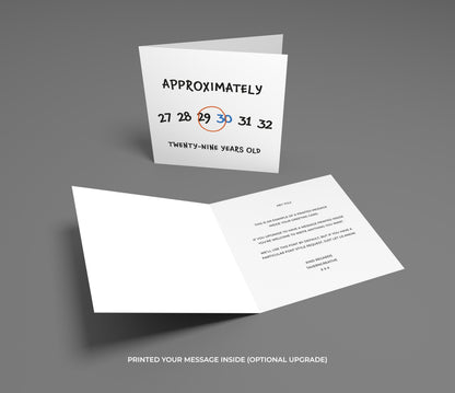 Greeting card with numbers and text on a gray background