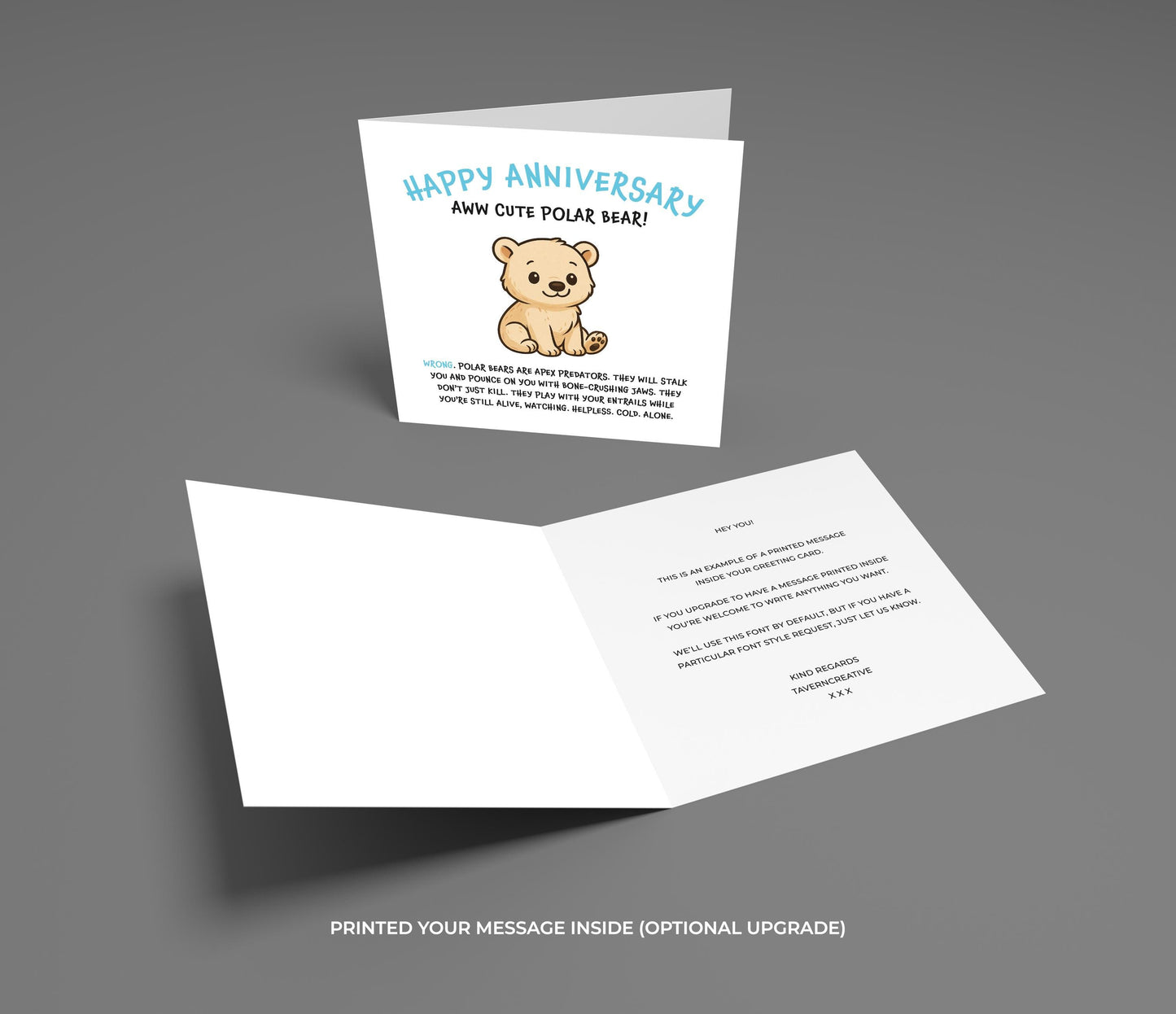 Funny Anniversary Card: Polar Bear Meme, Dark Humor Savage Love