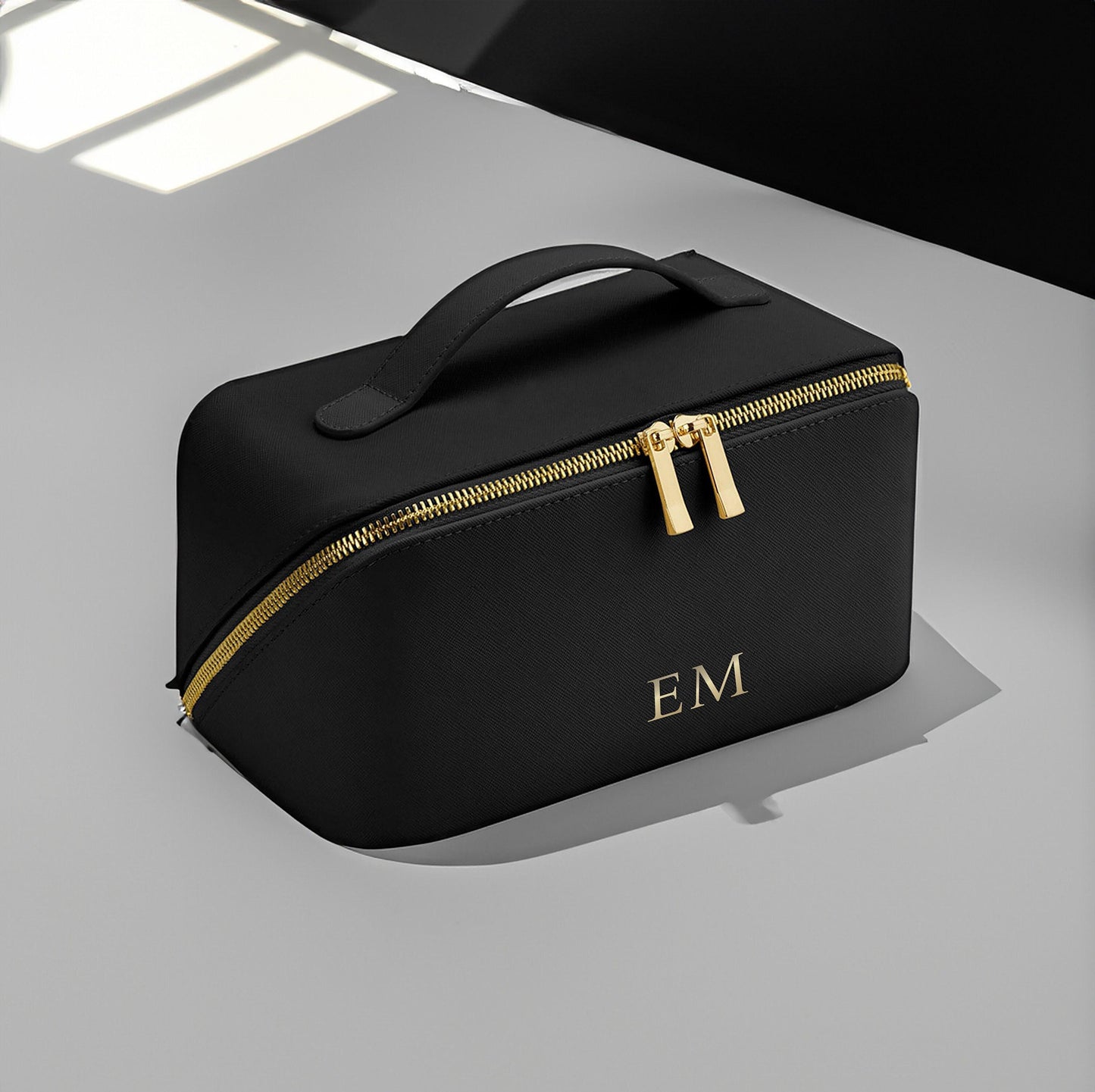 Personalised Cosmetic Case, Leather-Look Travel Wash Bag, Luxury Gift for Her