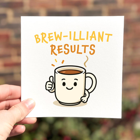 Funny Brew-illiant Results Card: GCSE, A-Level Congratulations