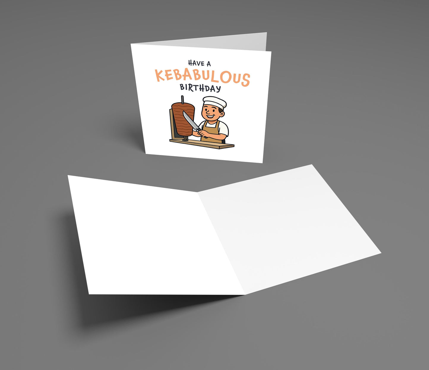 Funny Kebab Birthday Card: British Banter Pun, Foodie Greeting