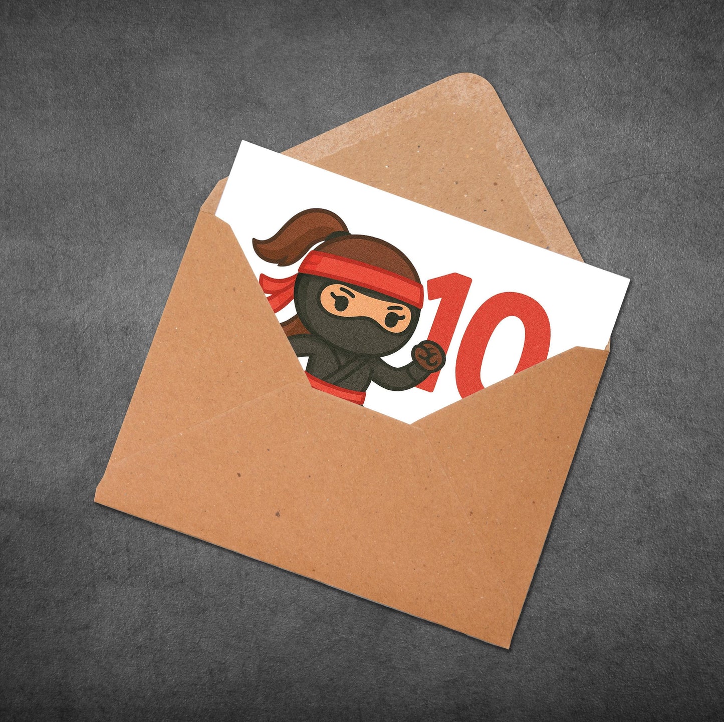 Personalized Ninja 10th Birthday Card: Martial Arts Girl