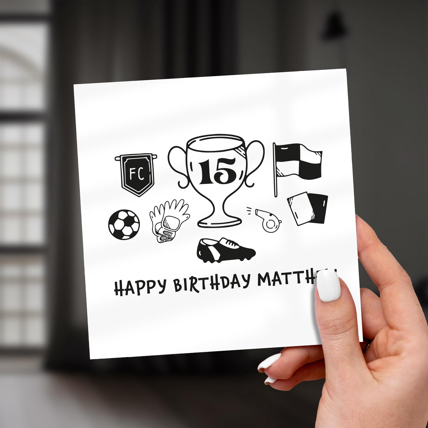 Personalized Football Birthday Card for Son: Sporty Teen Card