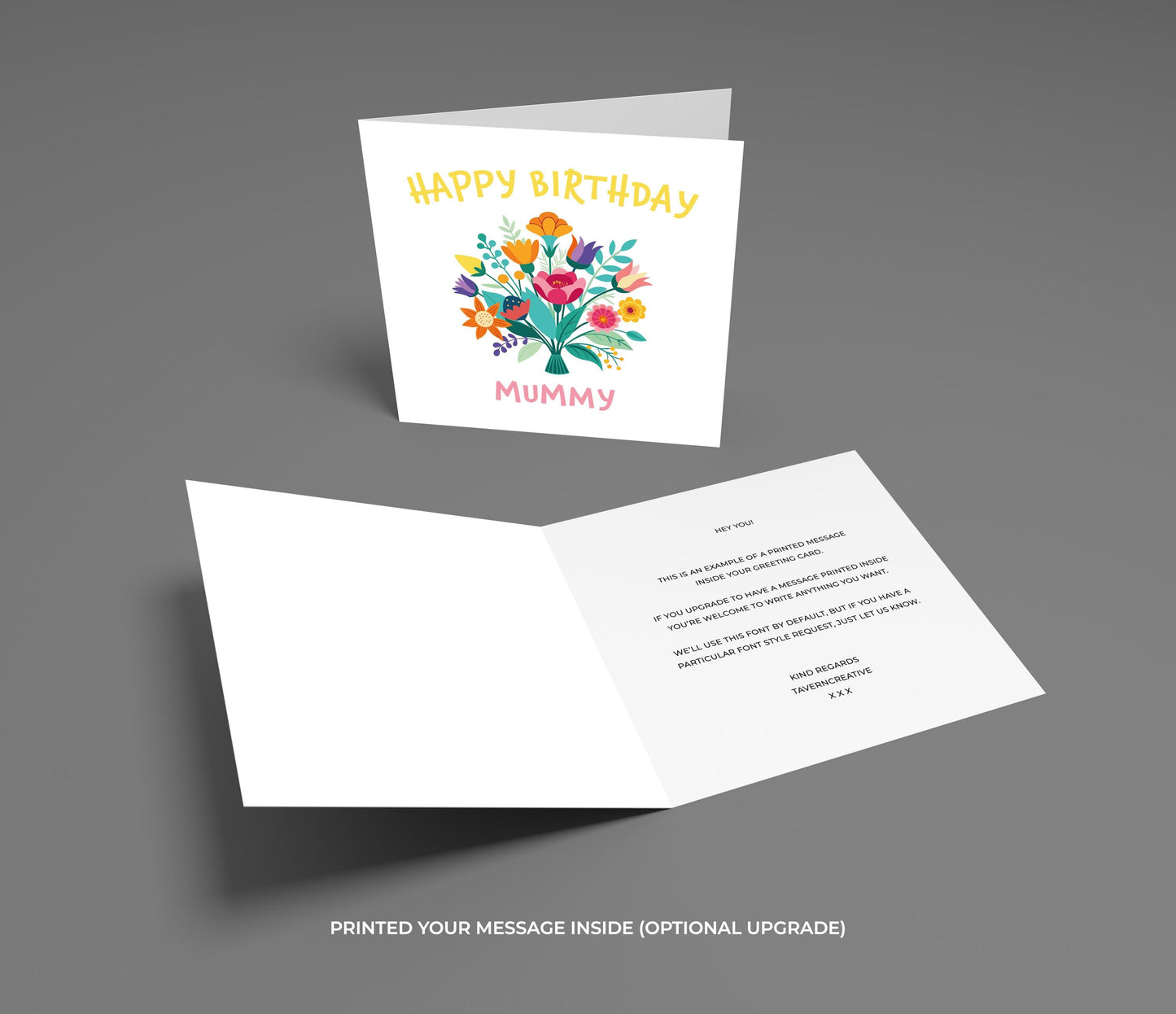 Personalized Floral Birthday Card for Mum: FSC-Certified Keepsake