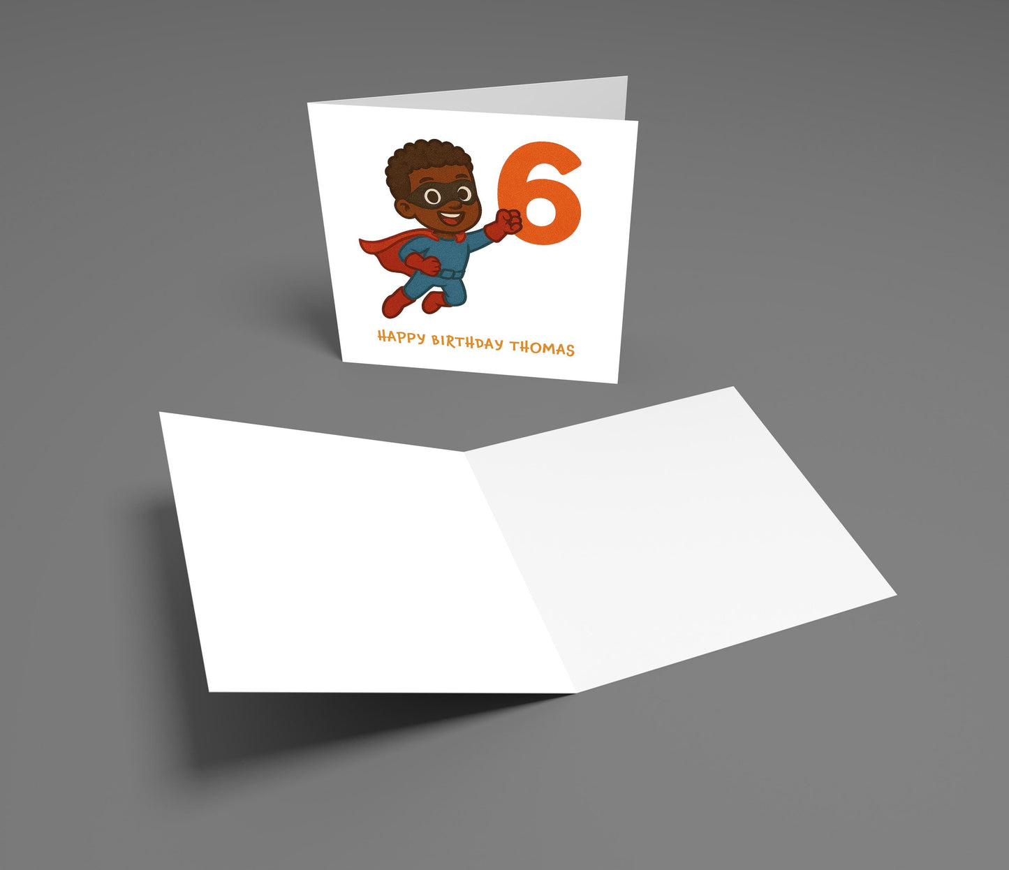 Personalized Superhero 6th Birthday Card: Comic Style Kids Card