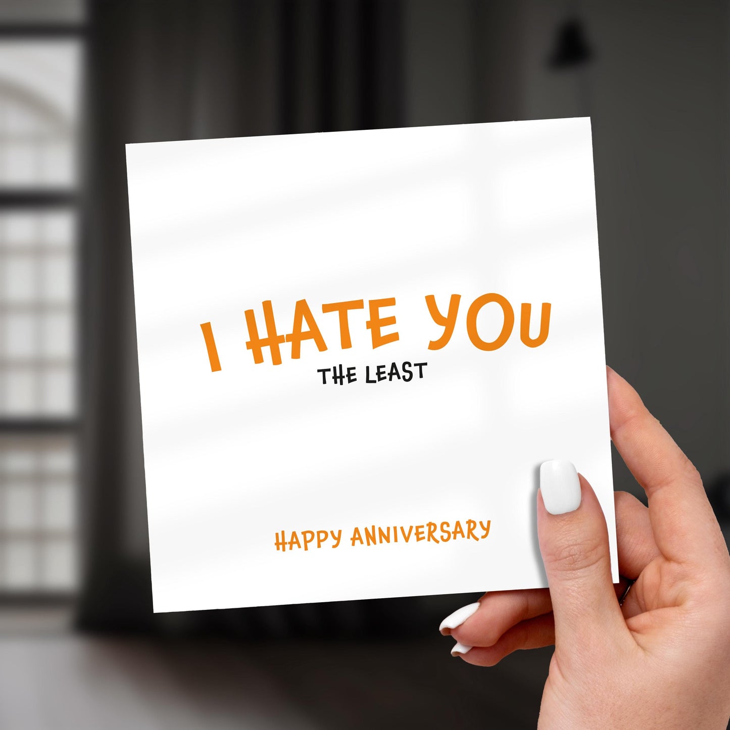 Funny Anniversary Card, I Hate You the Least Card, Anti-Social Love Card, Rude Couple Card, Honest Anniversary Card for Him or Her