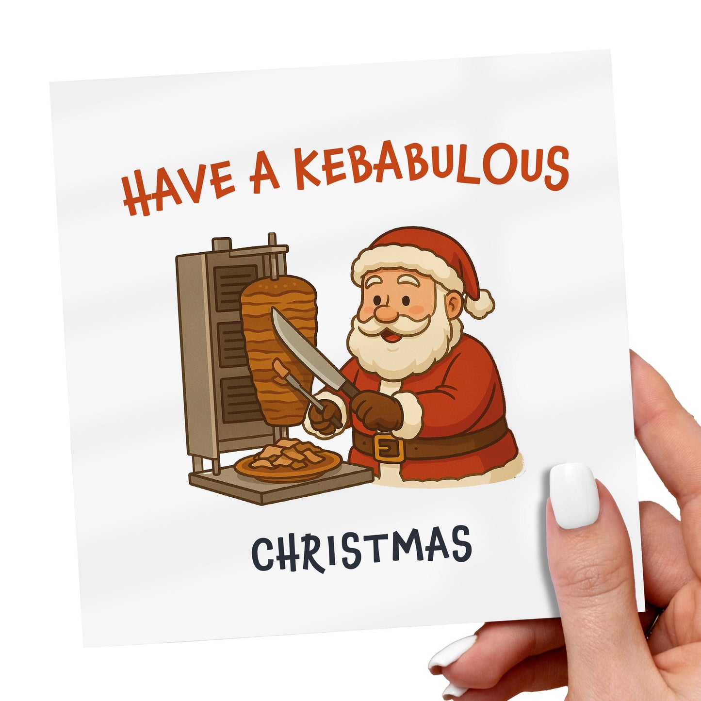 Funny Santa Kebab Christmas Card: Festive Food Pun