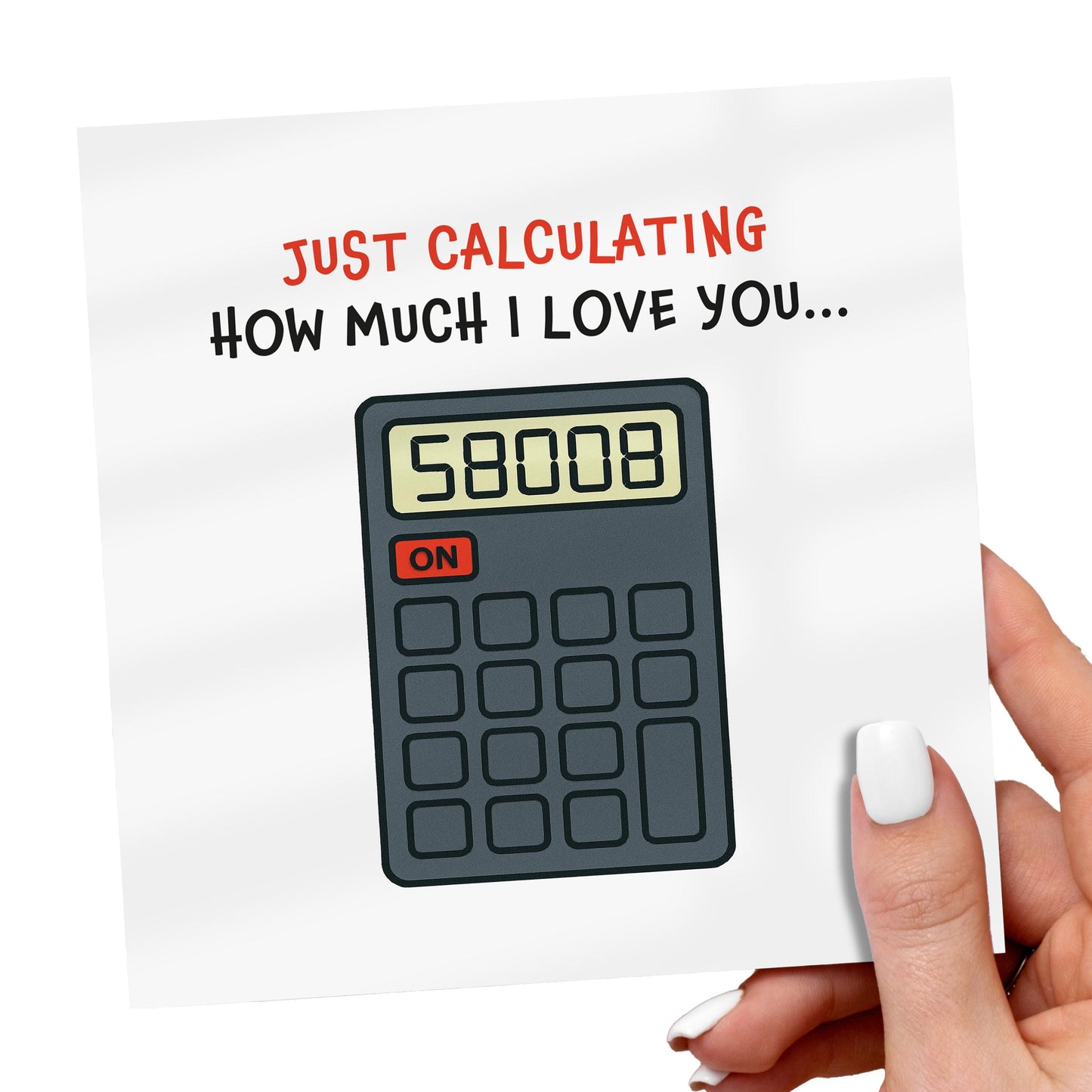 Funny Anniversary Card: Calculator Boobs Joke, Schoolboy Humor