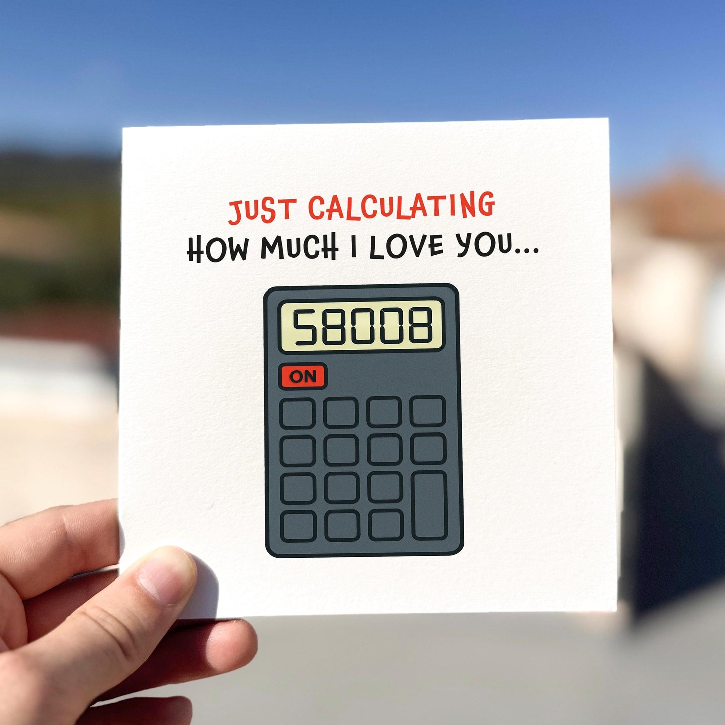 Funny Anniversary Card: Calculator Boobs Joke, Schoolboy Humor