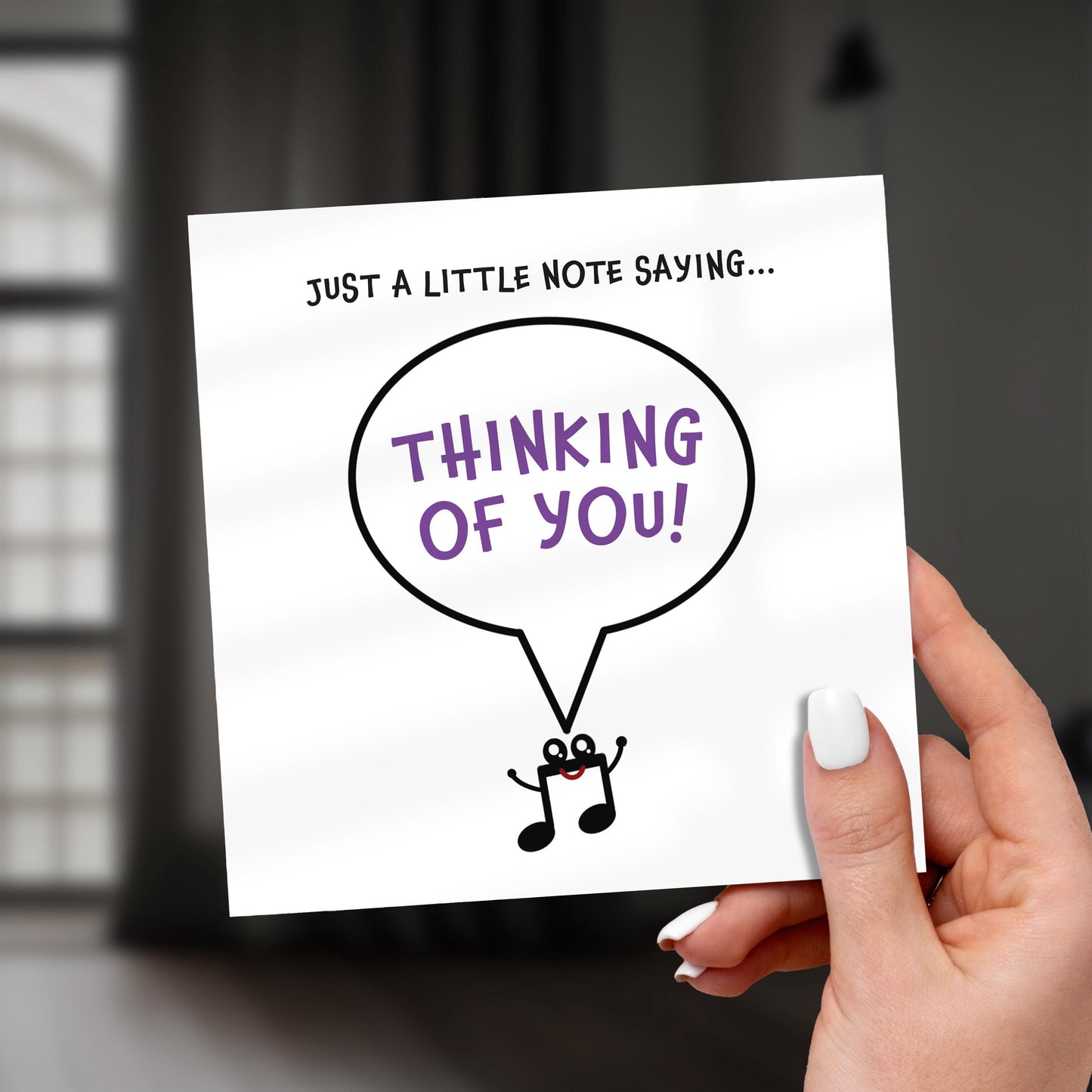 Thinking of You Card, Just a Note Card, Cute Support Card, Encouragement Card for Friend, Mental Health Card, Cartoon Note Card