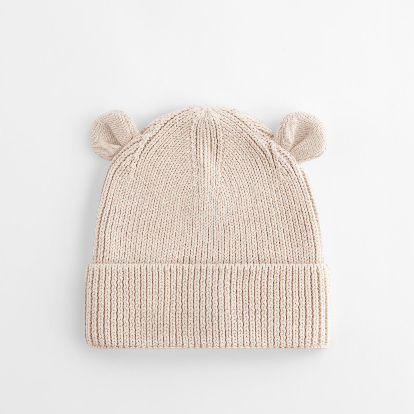 Organic Baby Bear Beanie, Cotton Knit Hat for Babies, Newborn or Toddler Gift