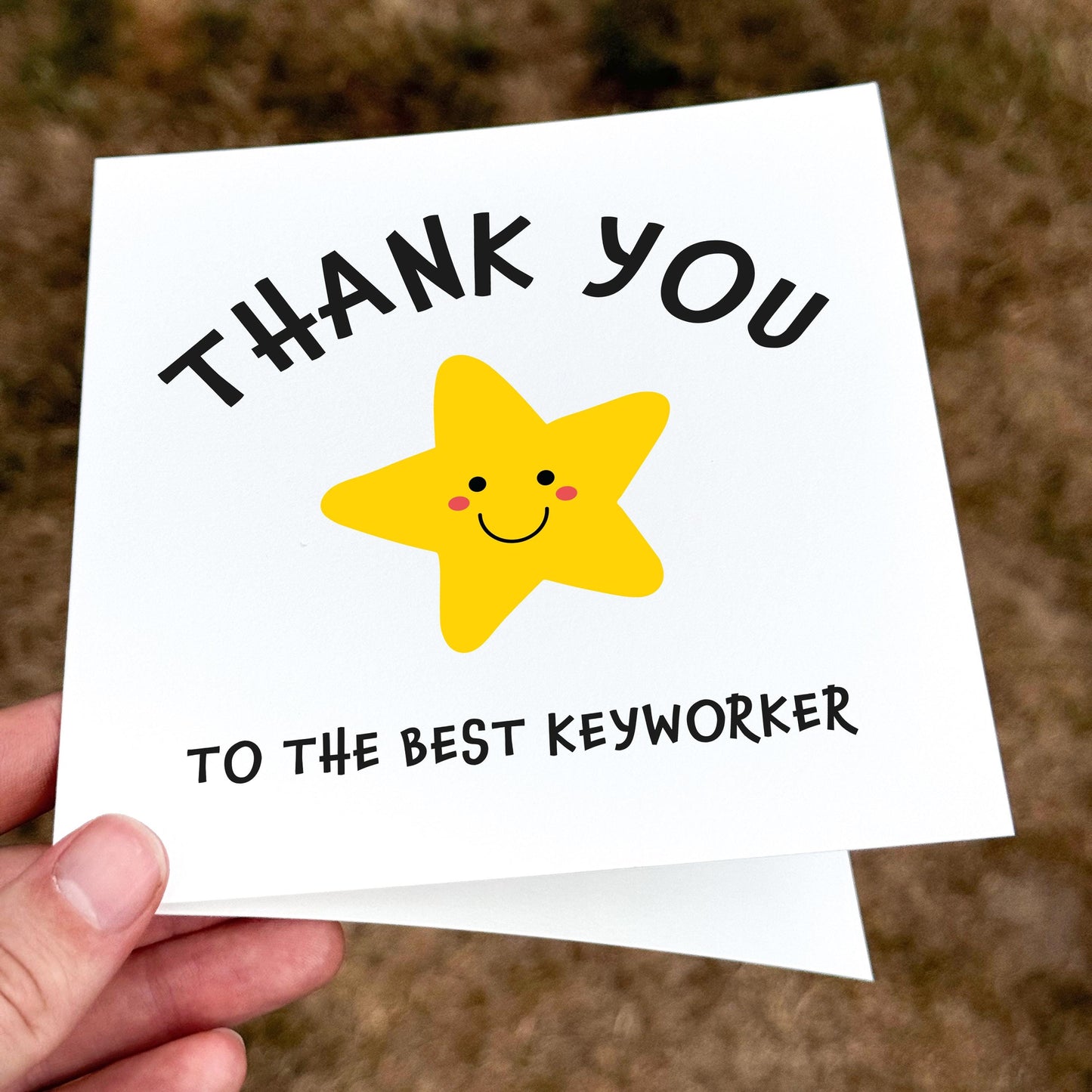 Thank You Keyworker Card: Star Design, NHS, Nursery Staff