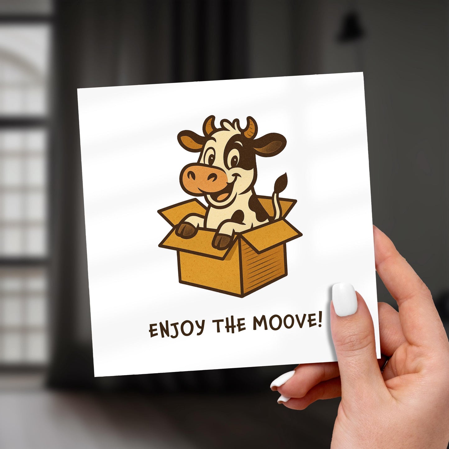 Funny Cow New Home Card: Enjoy the Moove Pun