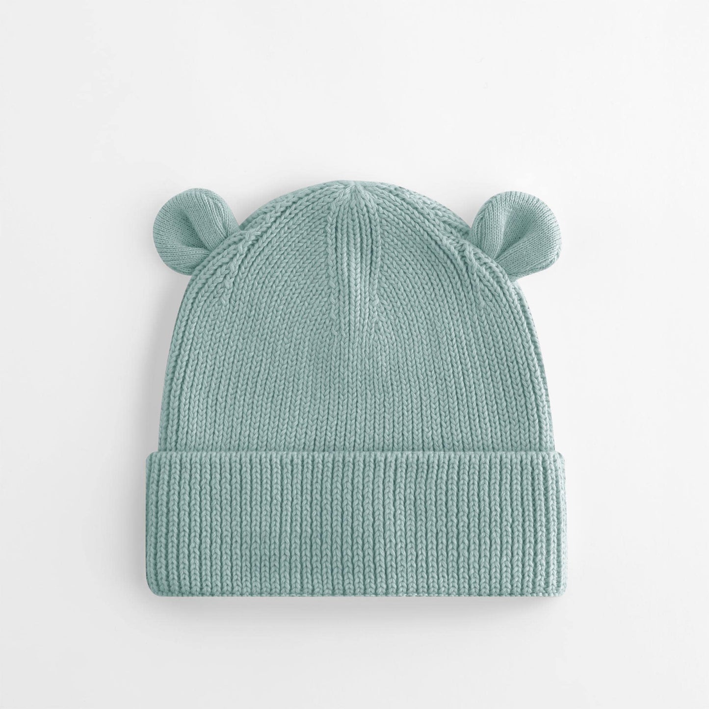 Organic Baby Bear Beanie, Cotton Knit Hat for Babies, Newborn or Toddler Gift