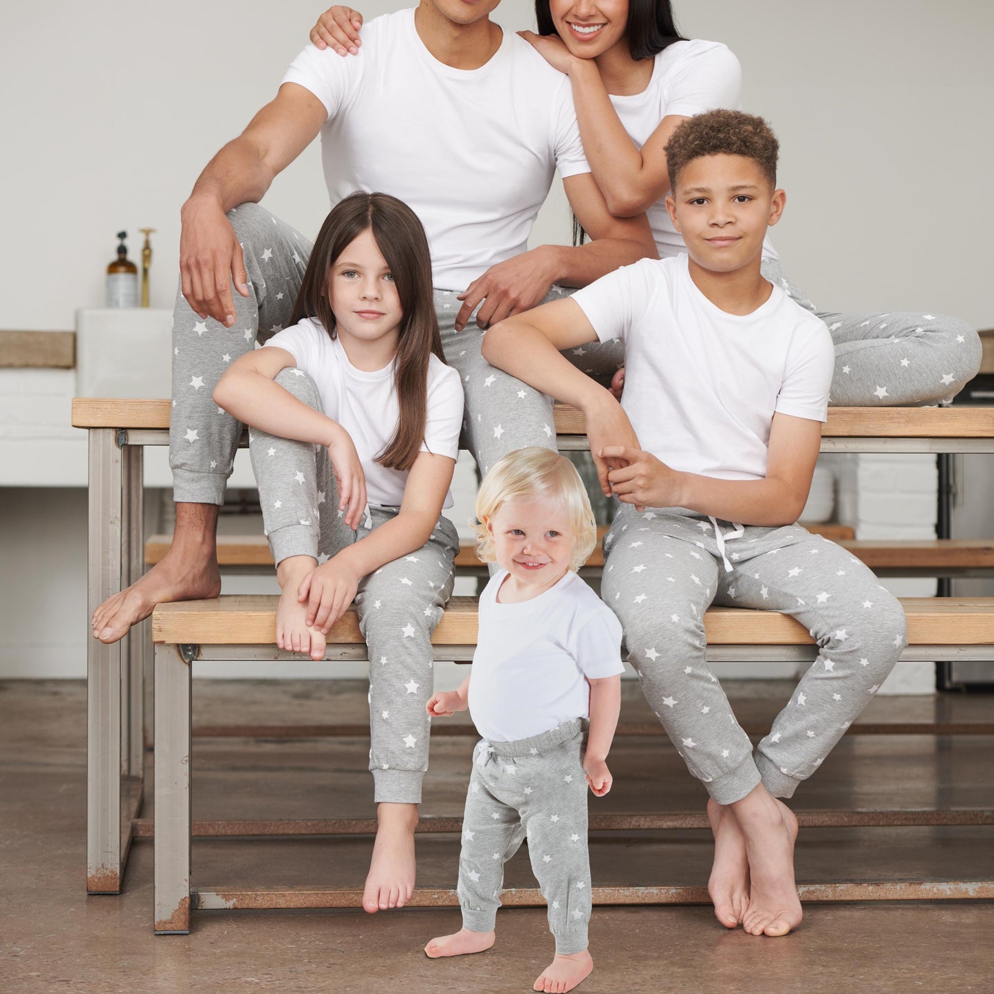 Navy Star Christmas Pyjama Bottoms, Matching Family PJs, Festive Gift for Him or Her