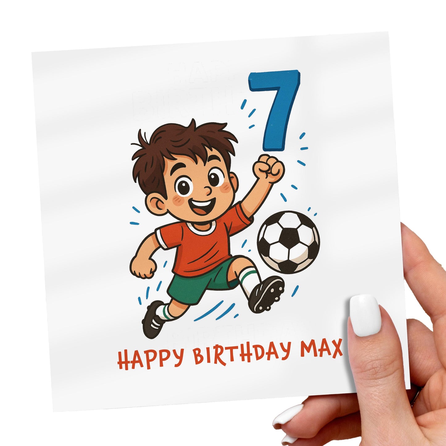 Personalized Football 7th Birthday Card for Son