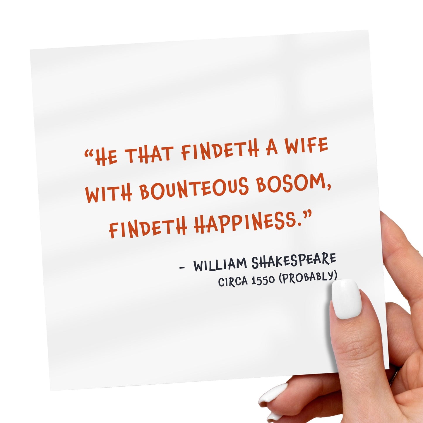 Funny Shakespeare Anniversary Card: Bounteous Bosom Joke, Cheeky Love Greeting