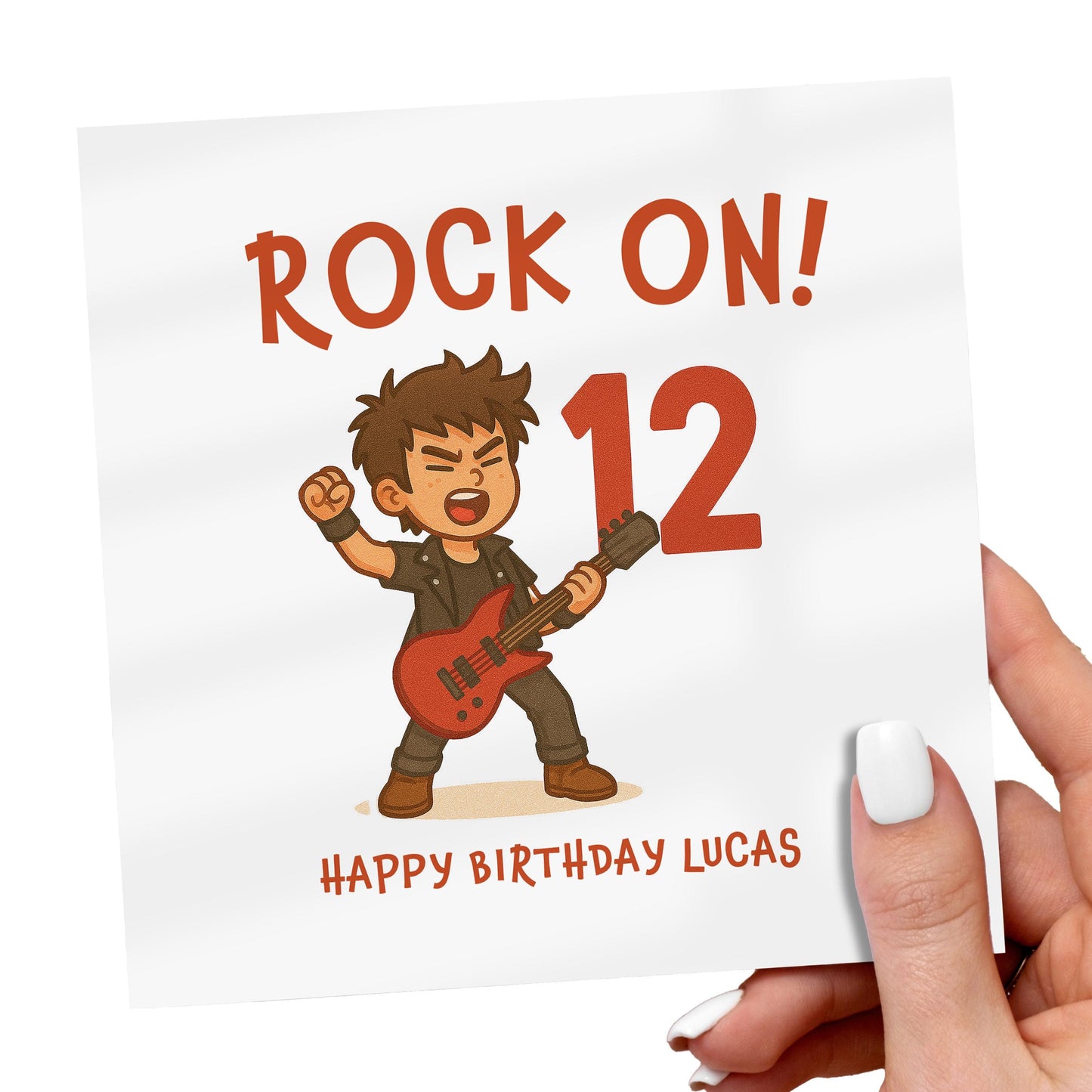 Rock Star 12th Birthday Card for Son: Guitar Music
