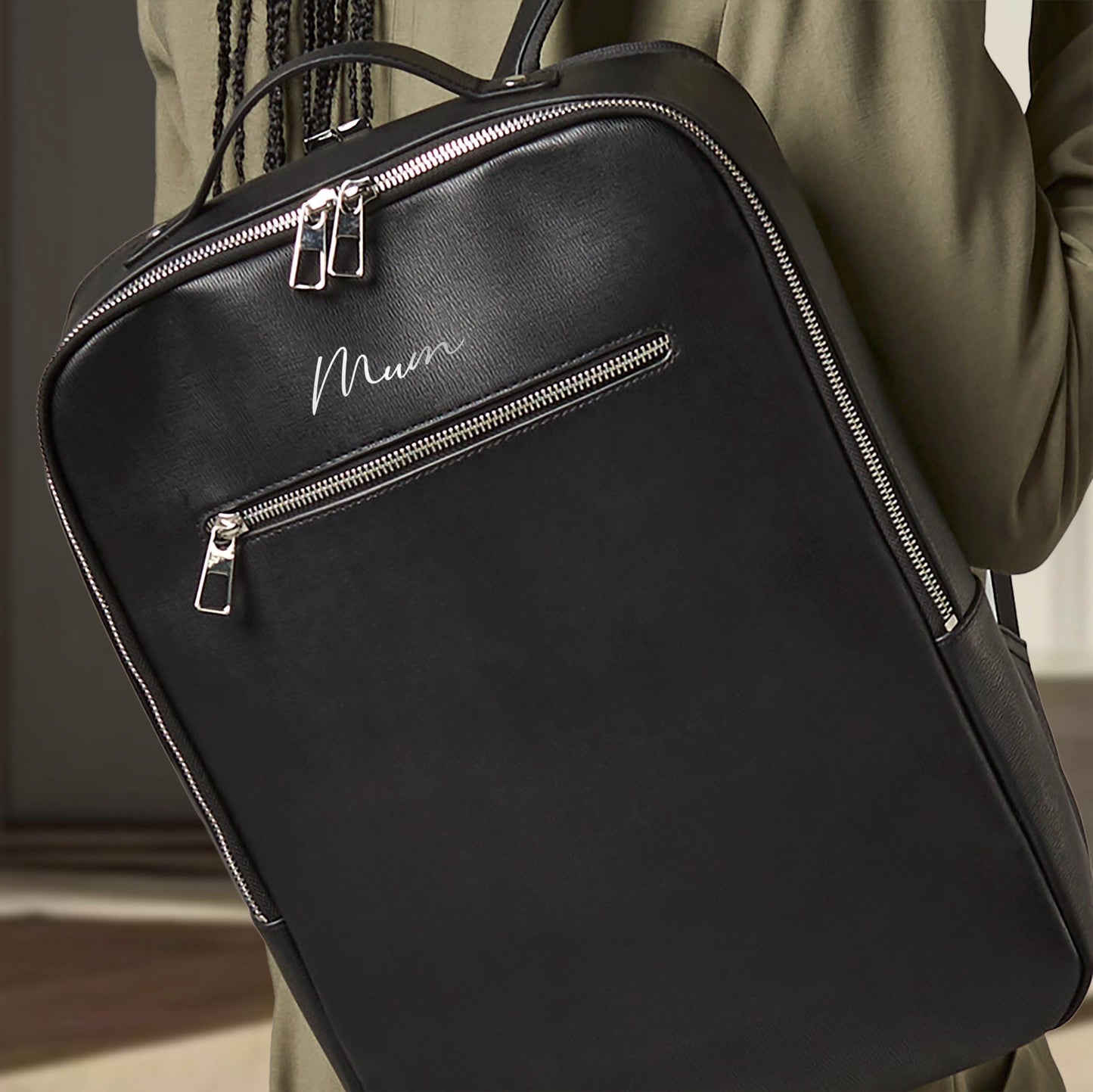 Tailored Luxe Backpack, Personalised Unisex Bag, Luxury Work or Travel Gift