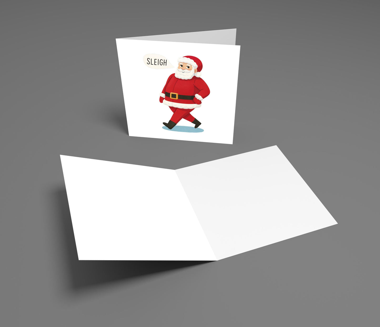 Funny Santa Christmas Card: Sleigh Pun Holiday Greeting