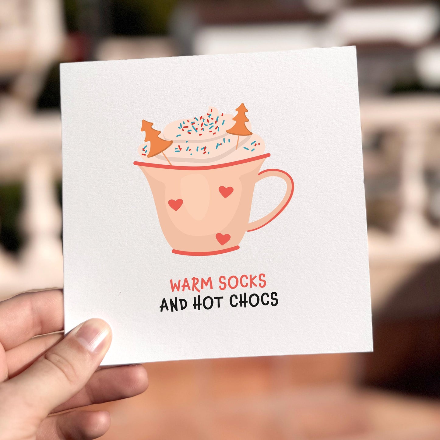 Cosy Christmas Card: Hot Chocolate Festive Greeting